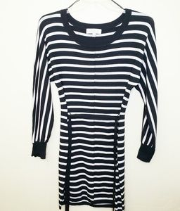 Olive & Oak L Black & White Striped Dress